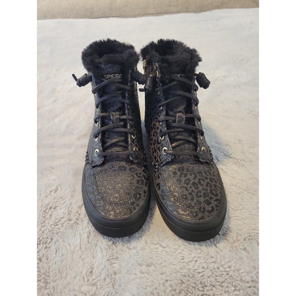 *Like New*Sperry Animal Print fur lined sneakers in women's size 5 - Picture 5 of 8